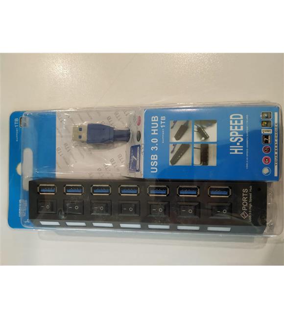 Gabble GB-701A 7 Port USB 3.0 Çoklayıcı Anahtarlı