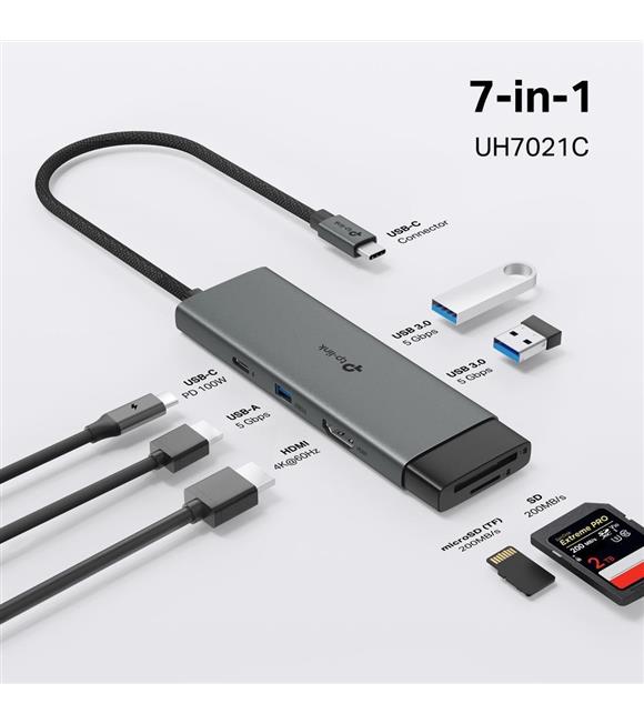 TP-Link UH7021C TYPE-C 7 Portlu Hub USB Aksesuarları
