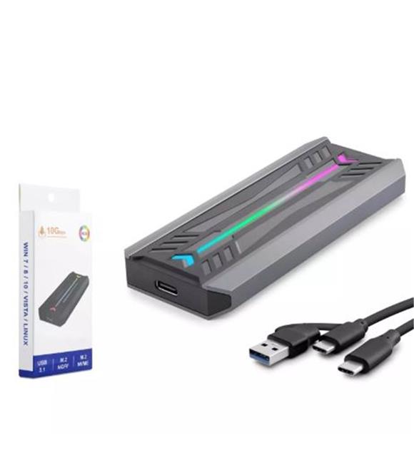 HADRON HDX1775 SSD KUTU TYPE-C3.1 + USB3.0 NVME M2 CHIP RTL9210 SİYAH