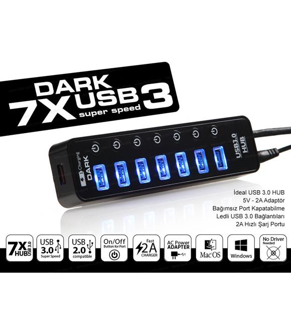 Dark DK-AC-USB371 7+1 Hızlı Şarj Adaptörlü