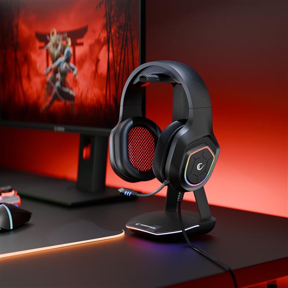 Rampage RM-K90 VECTOR Siyah RGB Led Type-C Gaming Mikrofonlu Oyuncu Kulaklığı