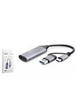 HADRON HDX7831 TYPE-C HDTV COMBO HDMI 4K 30HZ + TYPE-C + 2-USB3.0 + LAN 5IN1 GRİ