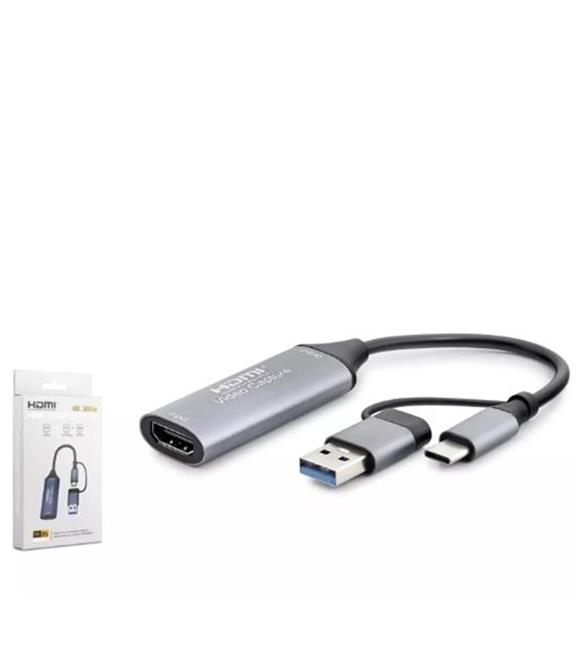 HADRON HDX7831 TYPE-C HDTV COMBO HDMI 4K 30HZ + TYPE-C + 2-USB3.0 + LAN 5IN1 GRİ