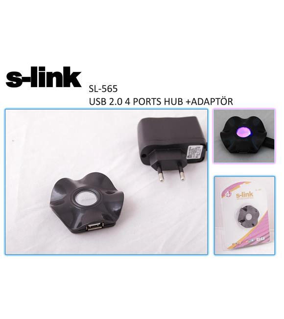 S-link SL-565 4 Port 2.0 Adaptörlü Usb Çoklayıcı
