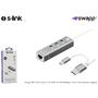 S-link Swapp SW-U222 Type-c Usb 2.0 10-100mbps 3 Port Usb Ethernet Adaptör