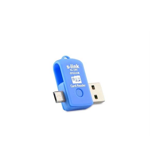 S-link SL-U94 Mavi Usb To Mikro 5 Pin + Kart Okuyu