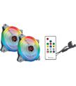 Rampage RB-K2 120-120-25mm 2-Aurora gökkuşağı LED Şerit Uzaktan Kumandalı Fan Kontrol Kiti