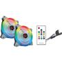 Rampage RB-K2 120-120-25mm 2-Aurora gökkuşağı LED Şerit Uzaktan Kumandalı Fan Kontrol Kiti
