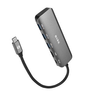 S-link SWV-USBC030 HDMI 4K 30Hz Gri Metal Type-C to 3-USB3.0 6 in 1 1xPD Şarj, 1xUSB-C Adaptör