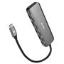 S-link SWV-USBC030 HDMI 4K 30Hz Gri Metal Type-C to 3-USB3.0 6 in 1 1xPD Şarj, 1xUSB-C Adaptör