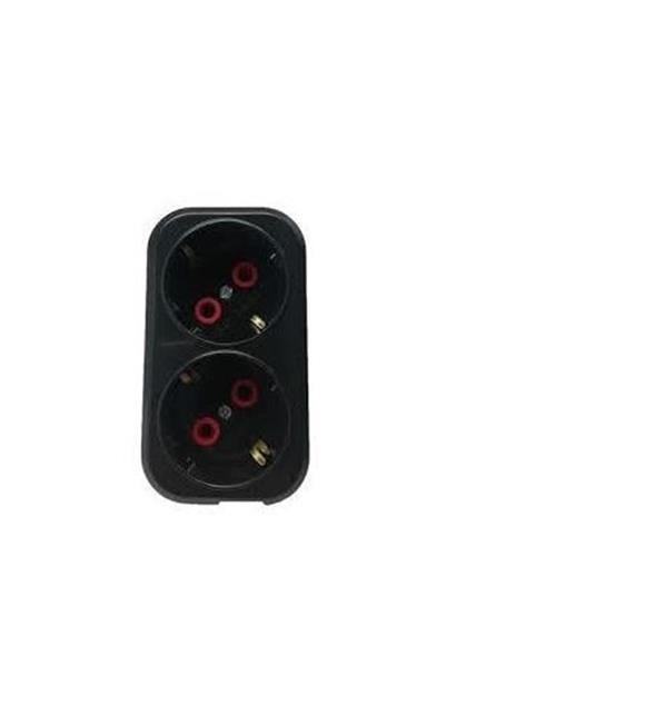 Mutlusan İkili Topraklı Fiş-Priz Düz Tip Siyah (001 170 0330067 00 11)