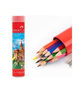 Faber-Castell Kuru Boya Red Line Metal Tüp Kutu Tam Boy 12 Renk Kalemtraş Hediyeli 5173 116512