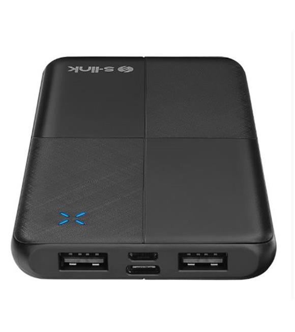 S-link IP-G12N 10000mAh Micro+Usb+ Type-C Giriş+Çıkış Siyah Taşınabilir Pil Şarj Cihazı Powerbank