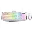 Rampage KM-34 GLARE Beyaz Usb RGB Aydınlatmalı Q 12800 DPI Mouse Gaming Oyuncu Klavye Set