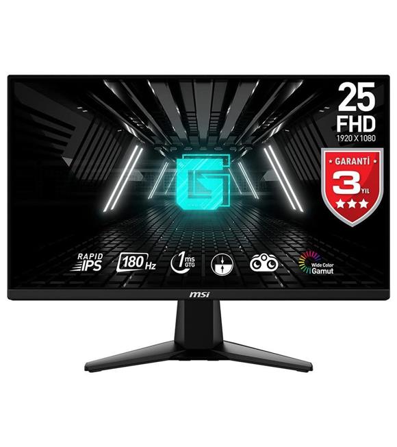 MSI 24.5 G255F 1920x1080 (FHD) 16:9 FLAT RAPID IPS 180HZ 1MS FREESYNC GAMING MONITOR