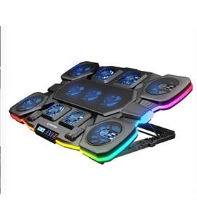 Rampage S50 RGB Işıklı 11 Fanlı LCD Göstergeli 1 Type C 1 Usb Girişli Notebook Soğutucu