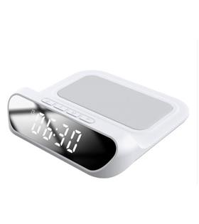 S-link SL-CW18 Beyaz Telefon Uyumlu 15W LCD Ekran Double Alarmli Kablosuz Şarj Cihazı