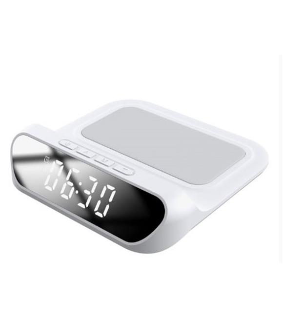 S-link SL-CW18 Beyaz Telefon Uyumlu 15W LCD Ekran Double Alarmli Kablosuz Şarj Cihazı