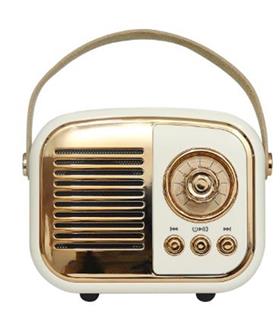 Mikado MD-24BT Echoes 3W 800mAh Beyaz Usb+TF Kart+Bluetooth Destekli Klasik Retro Müzik Kutusu