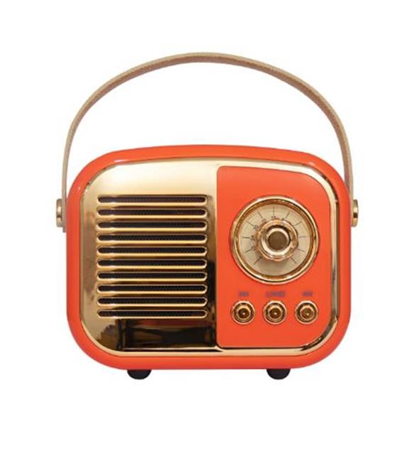 Mikado MD-24BT Echoes 3W 800mAh Turuncu Usb+TF Kart+Bluetooth Destekli Klasik Retro Müzik Kutusu