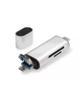 Hadron HDX7053 Kart Okuyucu Type-C OTG | microSD + SD Destekli | 480Mbps Gri