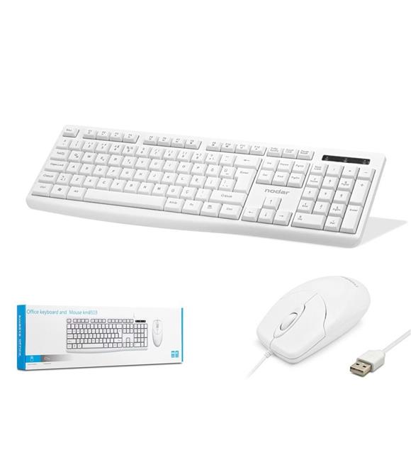 Nodar Km8520 Kablolu Klavye ve Mouse Set Q Beyaz