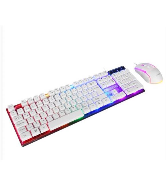 Everest KM-198 Luminax Beyaz Gökkuşağı Aydınlatmalı Q Gaming Oyuncu Klavye + Mouse Set