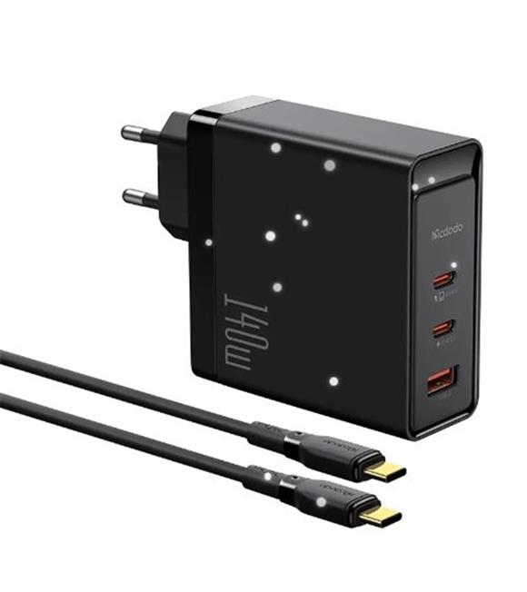 MCDODO CH-2913 140W GaN 5 Pro Şarj Adaptörü + Type-C To Type-C Şarj Kablosu Adaptörler