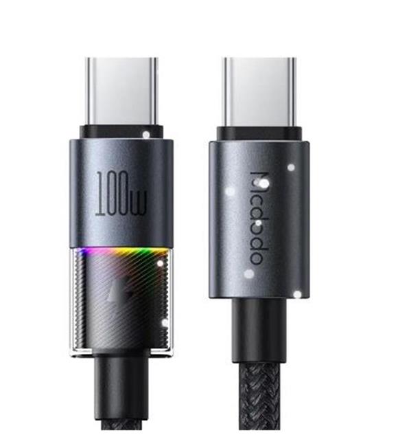 Hepu MCDODO CA-8200 TYPE-C TO TYPE-C 7 Renkli LED Işıklı 100W 1.2M KABLO Cep Telefonu Aksesuarları