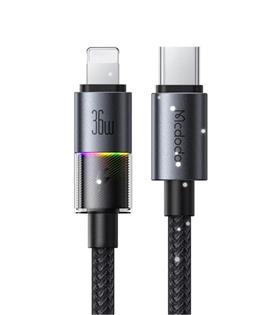 MCDODO CA-8190 TYPE-C TO LİGHNİNG 7 Renkli LED Işıklı 36W 1.2M KABLO