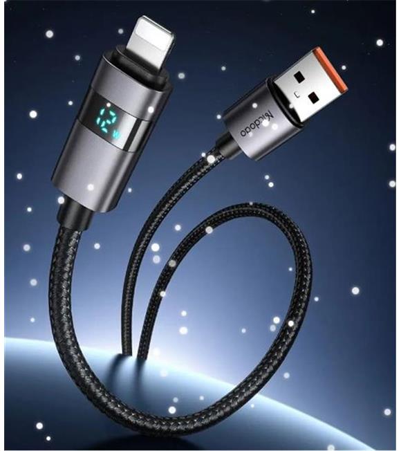MCDODO CA-6490 USB-A - YATAY LED EKRANLI AYDINLATMA KABLOSU SİYAH 1.2M Cep Telefonu Aksesuarları