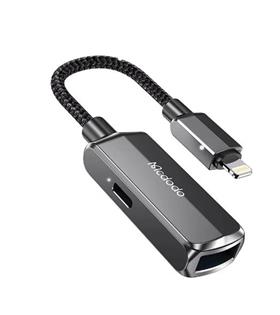 MCDODO CA-2690 2İN 1 Lightning To USB-A 3.0  Şarj Desteği Ve Veri Aktarım Cihazı - Koyu Gri