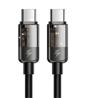 MCDODO CA-2840 Type-C To Type-C 100W Led Işıklı Power Off Hızlı Data Şarj Kablosu 1.2m - Siyah