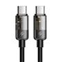 MCDODO CA-2840 Type-C To Type-C 100W Led Işıklı Power Off Hızlı Data Şarj Kablosu 1.2m - Siyah