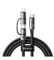 MCDODO CA-6780 2Sİ 1 ARADA TYPE-C TO TYPE-C + TYPE-C 1.5M 100W SİYAH KABLO Cep Telefonu Aksesuarları