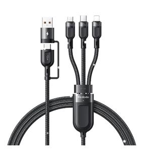 MCDODO CA-8800 2 in 3 100W USB- Lightning+Micro+Type-C Süper Hızlı Şarj ve Veri Kablosu 1.2 m