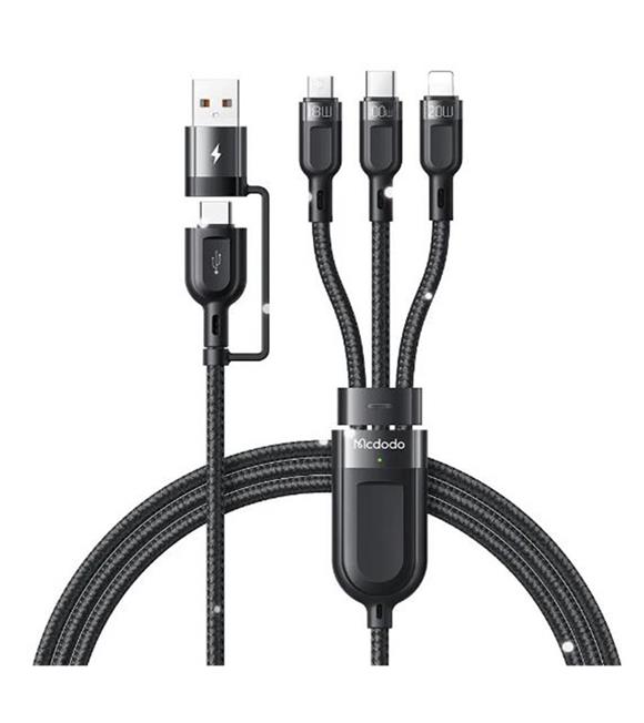 MCDODO CA-8800 2 in 3 100W USB- Lightning+Micro+Type-C Süper Hızlı Şarj ve Veri Kablosu 1.2 m Cep Telefonu Aksesuarları