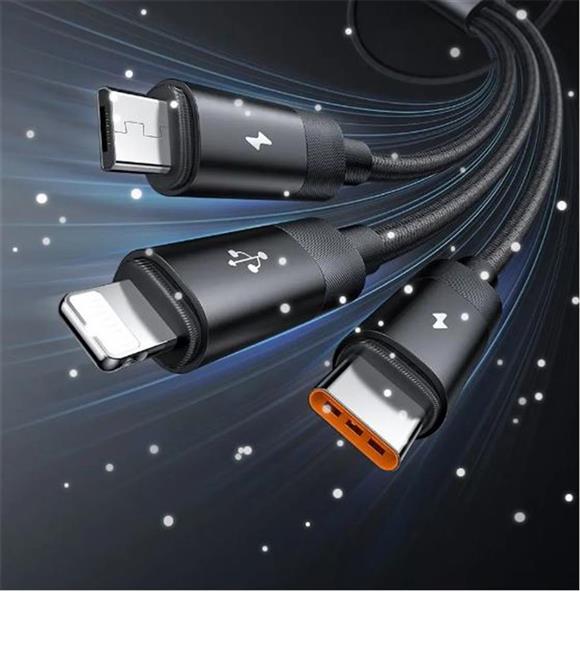 MCDODO CA-5790 3ü 1 arada USB-Cye + Lightning + Mikro USB Şarj ve Veri aktarım Kablosu 1,2 M Cep Telefonu Aksesuarları