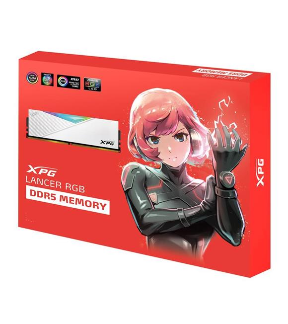 XPG 16GB-2 Lancer RGB DDR5 6400MT-s CL 32-39-39 1.4V Soğutuculu Beyaz PC Ram