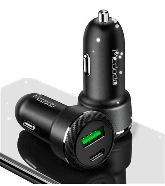 MCDODO CC-5970 36W PD+QC 3.0 1xType-C 1xUSB Girişli Araç Çakmak Şarj - Siyah