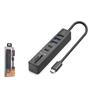 Hadron HDX7061 İetop Type-C Hub 5Gbps 2x Usb-C 3.2+3x Usb-A 3.2+SD+microSD 7 Port Kart Okuyucu Siyah