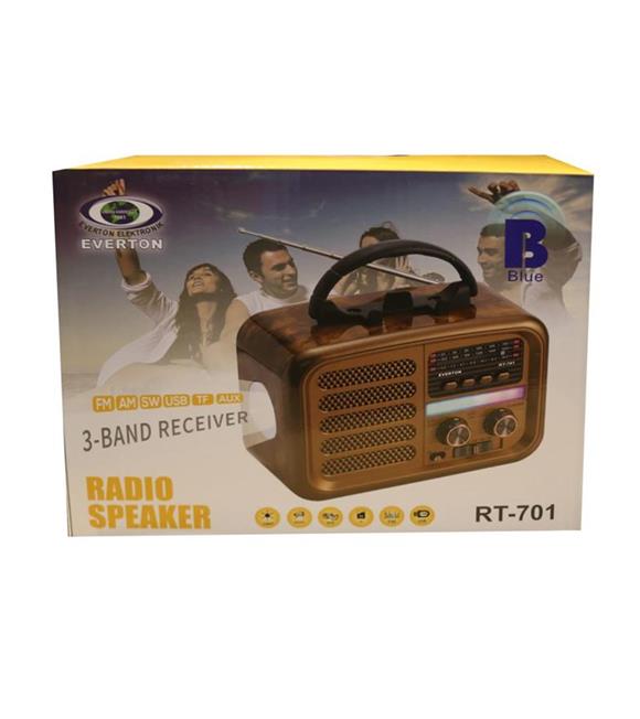 Everton RT-701 Fenerli ,Şarjlı  Nostaljik Radyo ( Bluetooth-USB-SD-FM )