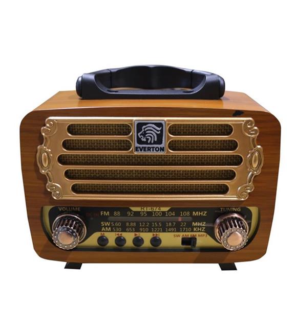 Everton RT-674  Bluetooth-USB-SD-FM Şarjlı,Solarlı  Nostaljik Radyo_1