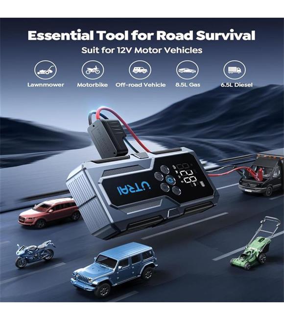 UTRAI Jstar JS9 15000mAh 4 in 1 Jump Starter+Lastik Şişirme Pompalı Taşınabilir Akü Takviye Kiti