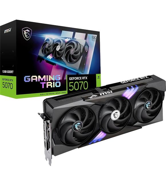Msi GeForce RTX5070 12G Gaming Trio OC 12GB GDRR7 192B DX12 PCIE 5.0 X16 (3XDP 1XHDMI) Ekran Kartı