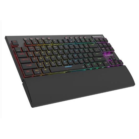 Rampage BERU Siyah 2.4G + BT Wireless RED SWITCH Mekanik Gaming Oyuncu Klavye Slim RGB