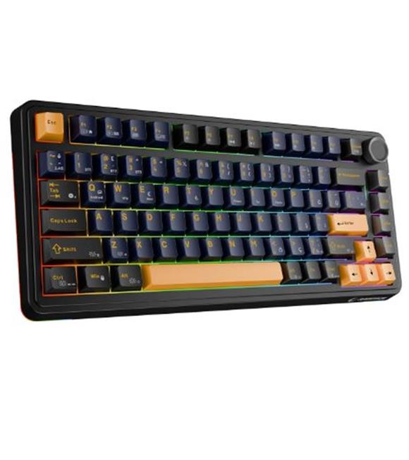 Rampage Quell Siyah Hot Swap 2.4G + BT Wireless RGB Gasket Oil Switch Türkçe Q PBT  Mekanik Klavye