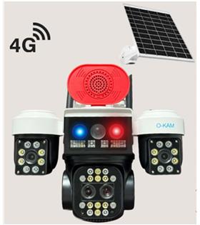 OKam O-KAM 5051 3 LENS 10X OPTİK ZOOM 4G SOLAR RED SPEAKER PTZ KAMERA