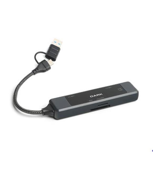 Dark DK-AC-USB350L USB-C & USB-A to 5 Port 2xUSB-A, Megabit Ethernet, USB3.0 Multi Port HUB
