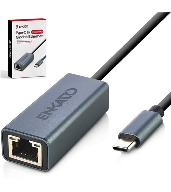 ENKADO EKD-TP45 TYPE-C USB 3,1 TO 10-100-1000 GİGABİT ETHERNET ADAPTÖR